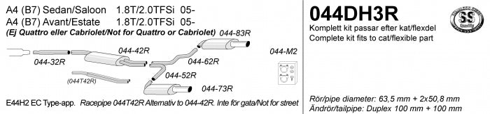 Catback system 2*100