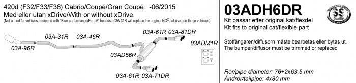 Catback system 4*80