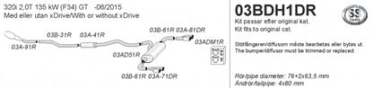 Catback system 4*80