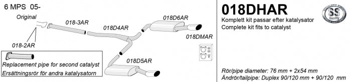 Catback system 2*90/120