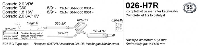 Catback system 1*90/120