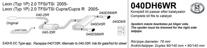 Catback system 2*90/140