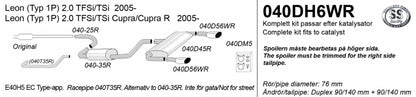 Catback system 2*90/140