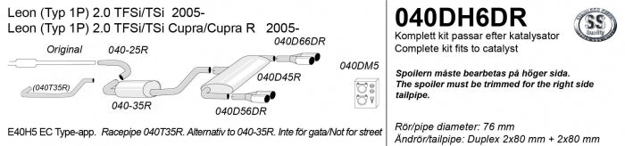 Catback system 4*80