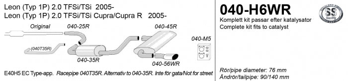 Catback system 1*90/140