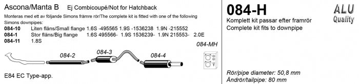 Catback system 1*80