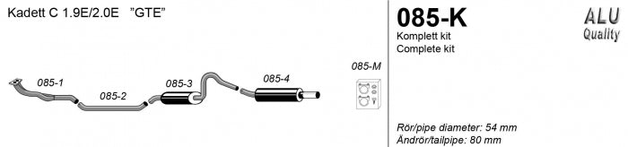 Catback system 1*80