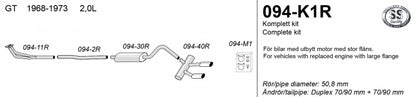 Catback system 2*70/90