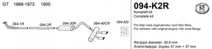 Catback system 2*57