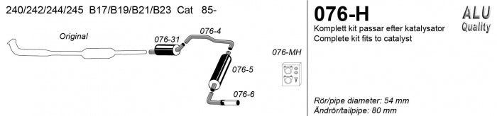 Catback system 1*80