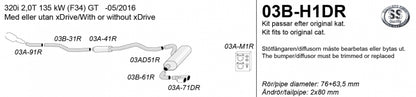 Catback system 2*80