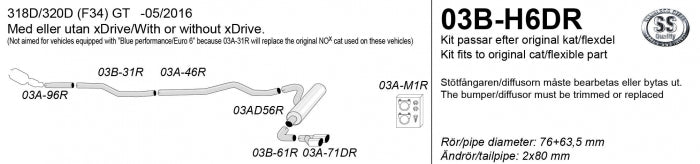 Catback system 2*80