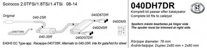 Catback system 4*80