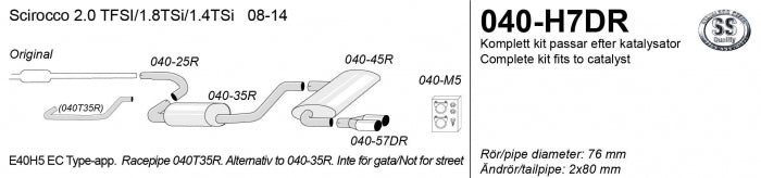 Catback system 2*80