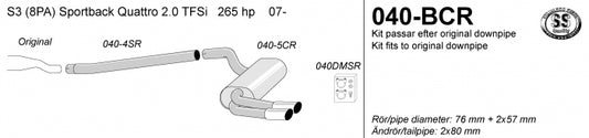 Catback system 2*80