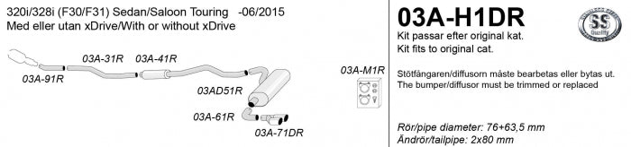 Catback system 2*80
