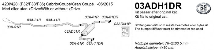 Catback system 4*80