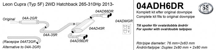 Catback system 4*80