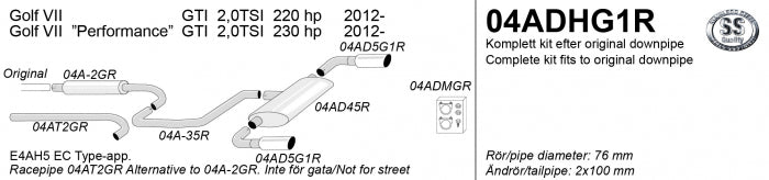 Catback system 2*100