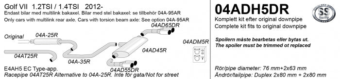 Catback system 4*80