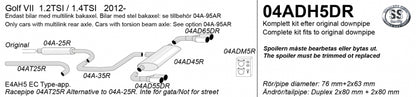 Catback system 4*80