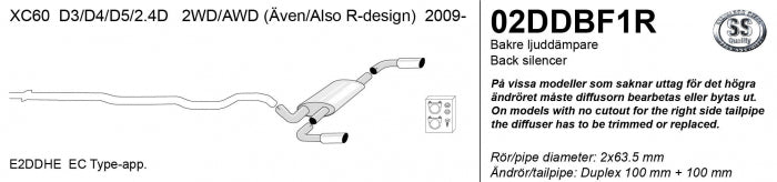 Catback system 2*100
