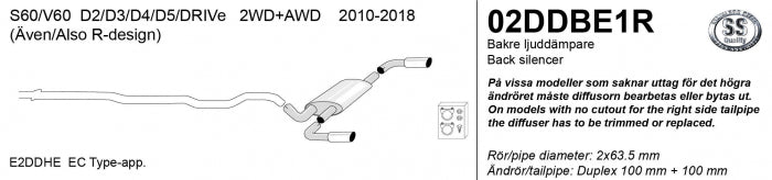 Catback system 2*100