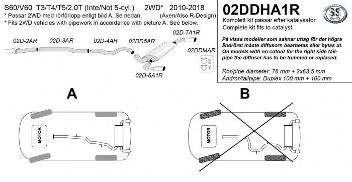 Catback system 2*100