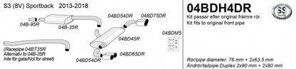 Catback system 4*90