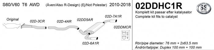 Catback system 2*100
