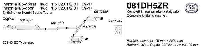 Catback system 90/120