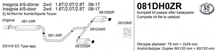 Catback system 90/120