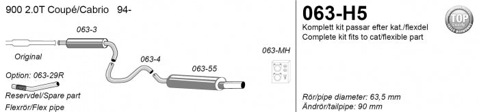 Catback system 1*90