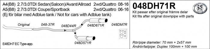 Catback system 2*100