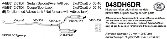 Catback system 4*80