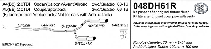 Catback system 2*100