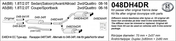 Catback system 4*80