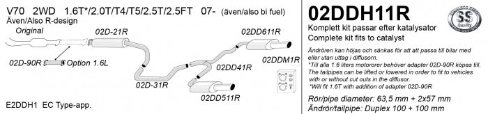 Catback system 2*100