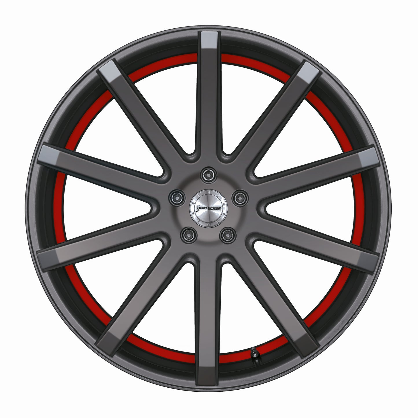 CORSPEED DEVILLE Gunmetal/ undercut Farve Trim Rød