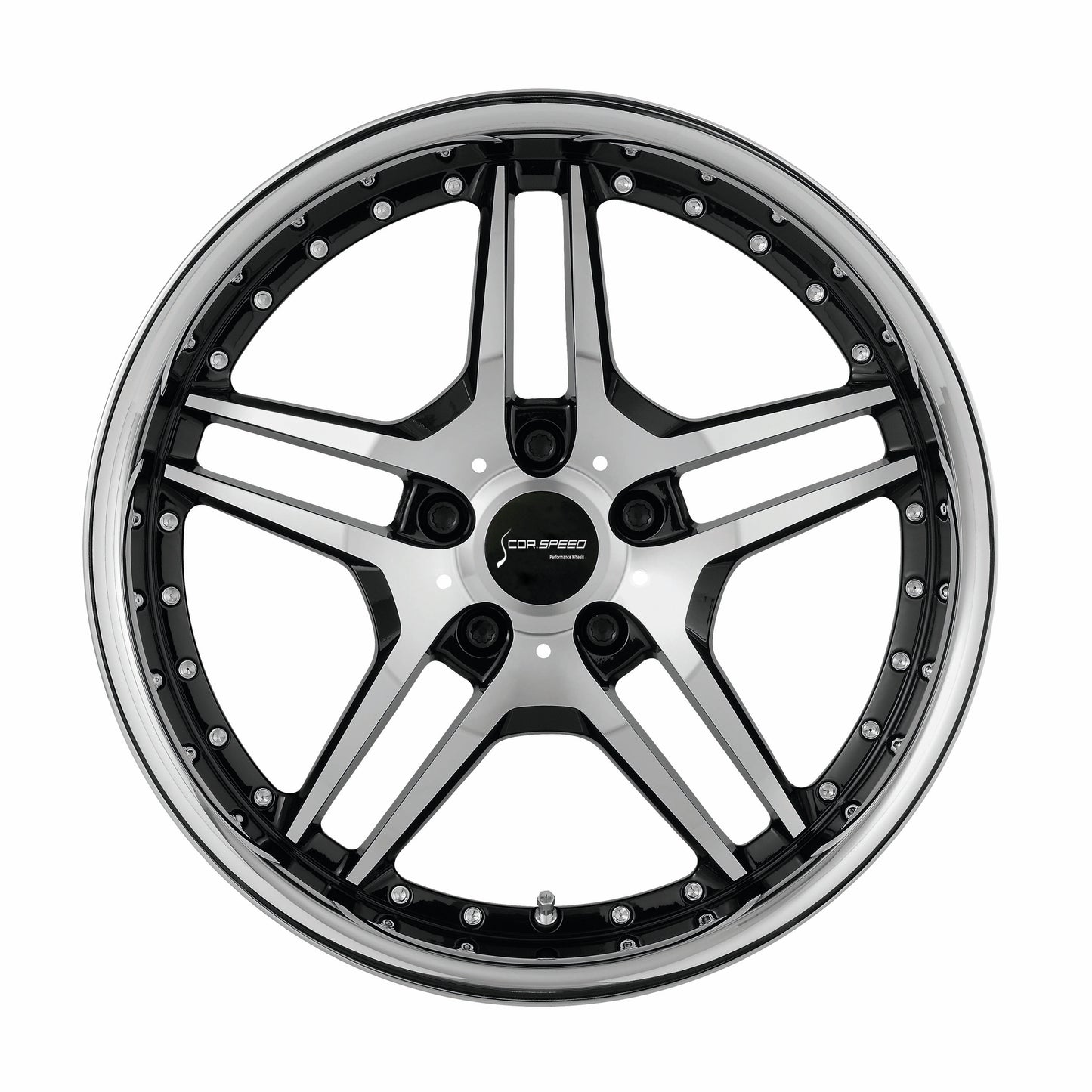 CORSPEED VEGAS Højglans sort inox lip