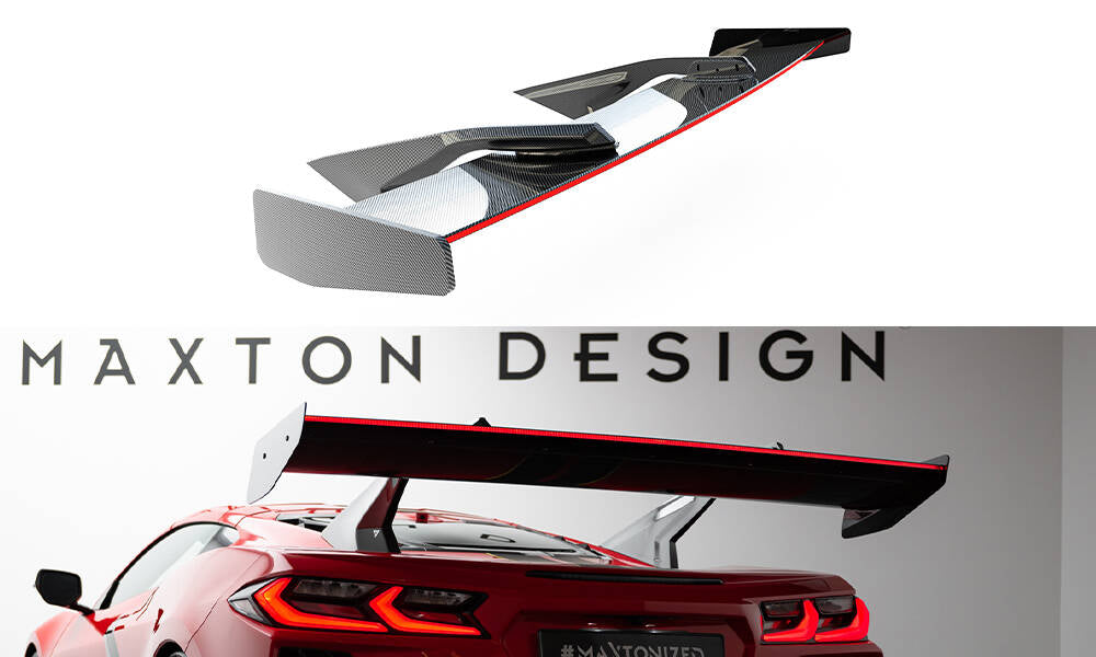Spoiler kulfiber + LED Chevrolet Corvette C8