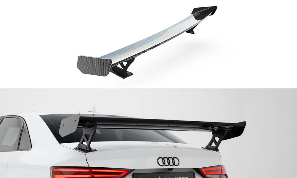 Spoiler kulfiber med Udvendige beslag Stående Audi A3 / A3 S-Line / S3 / RS3 Sedan 8V / 8V Facelift