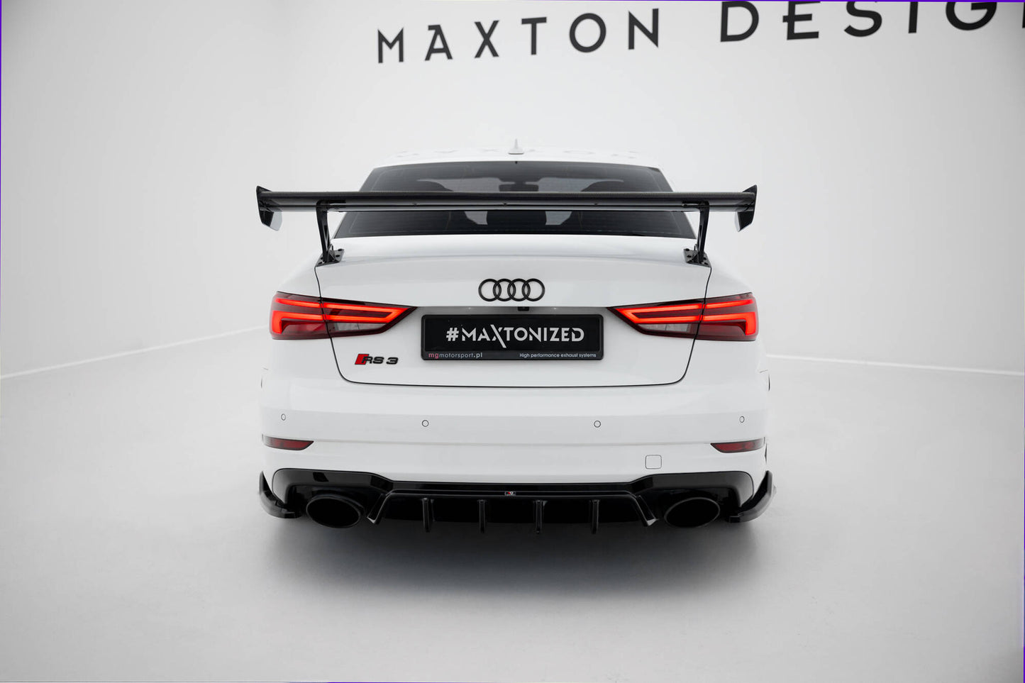 Spoiler kulfiber med Udvendige beslag Stående Audi A3 / A3 S-Line / S3 / RS3 Sedan 8V / 8V Facelift