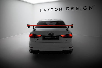 Spoiler kulfiber med Udvendige beslag Stående + LED Audi A3 / A3 S-Line / S3 / RS3 Sedan 8V / 8V Facelift