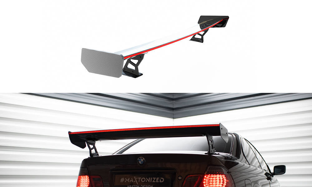 Spoiler kulfiber med Udvendige beslag Stående + LED BMW 3 Coupe E46