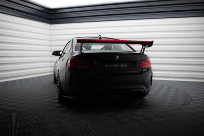 Spoiler kulfiber med Udvendige beslag Stående + LED BMW M2 F87 / 2 / 2 M-Pack F22