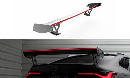Spoiler kulfiber med Udvendige beslag Stående + LED BMW M4 G82 / G82 Facelift / M440i / 4 M-Pack G22 / G22 Facelift