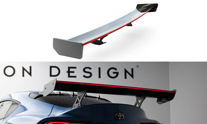 Spoiler kulfiber med Udvendige beslag Stående + LED Toyota Supra Mk5
