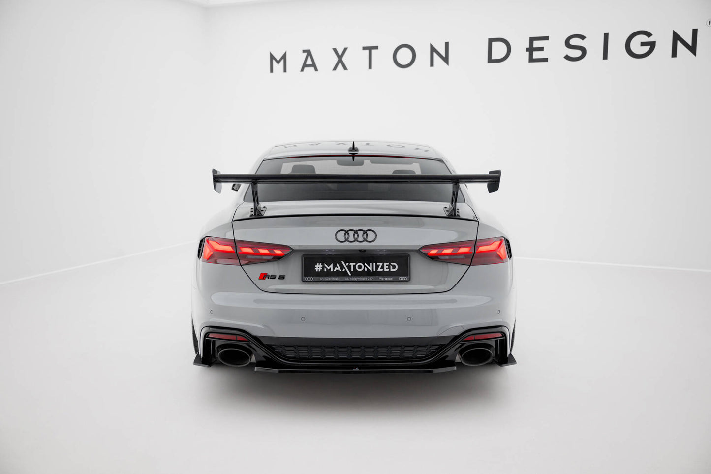 Spoiler kulfiber med Udvendige beslag Stående V.2 Audi A5 / A5 S-Line / S5 / RS5 Coupe F5 / F5 Facelift