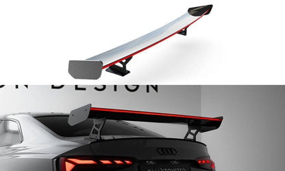 Spoiler kulfiber med Udvendige beslag Stående V.2 + LED Audi A5 / A5 S-Line / S5 / RS5 Coupe F5 / F5 Facelift